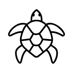 Obraz premium sea turtle vector icon, simple black outline line icon of sea turtle, animal vector line art icon