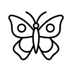 Obraz premium butterfly vector icon, simple black outline line icon of butterfly, animal vector line art icon