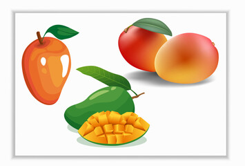mango fruit isolated on white background 