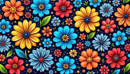 Intricate line art floral design, infinitely repeating , graphic, surface pattern