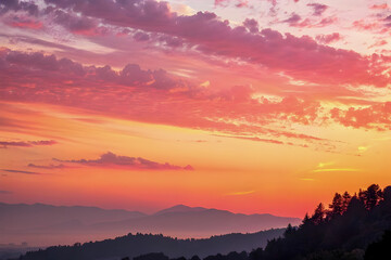 Obraz premium sunset in the mountains