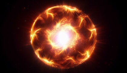 fiery explosion on black background