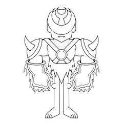 Obraz premium Cartoon character design of the strongest jungle hero outline