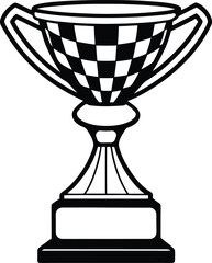  a black and white illustration of a trophy.