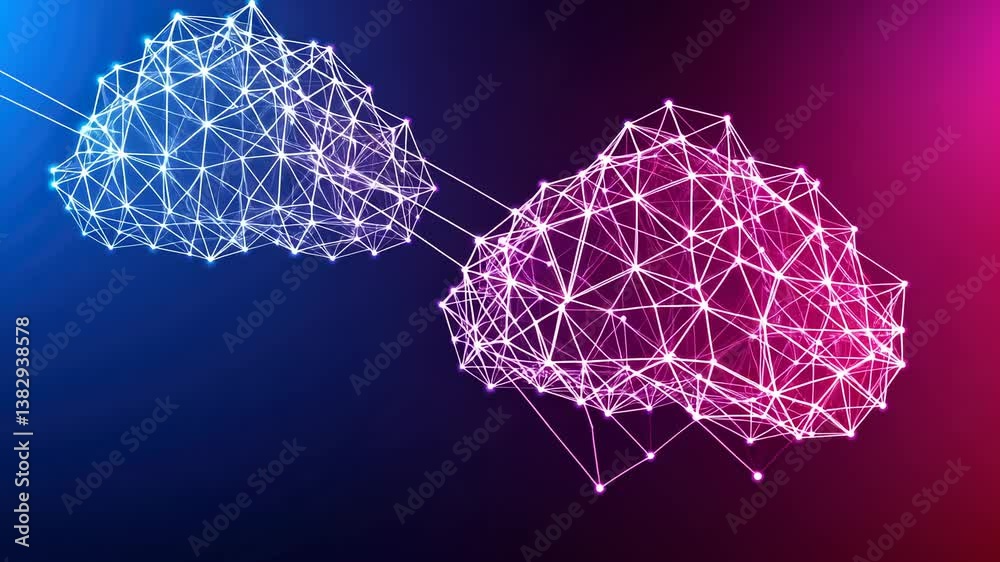 Sticker abstract network connection: digital cloud interconnectivity