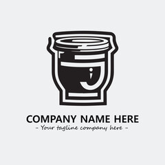 Cup illustration black and white for logo company vector image
