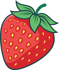 Strawberry Vector Illustration | Clipart | Logo Icon | Fresh Fruit Design