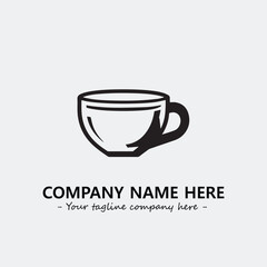 Cup illustration black and white for logo company vector image
