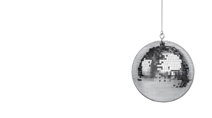 Disco ball on black, mirror spheres, vintage, party, reflection, cut out transparent