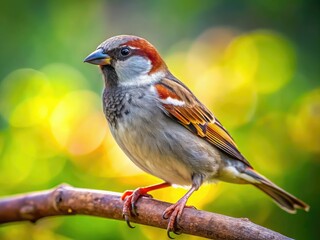 Download free high-resolution images of a cute sparrow, blurred background, perfect for nature lovers.