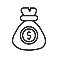 Money Bag icon vector image. Suitable for mobile apps, web apps and print media.