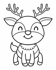 Reindeer vector illustration, Reindeer isolated on white