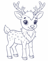 Reindeer vector illustration, Reindeer isolated on white