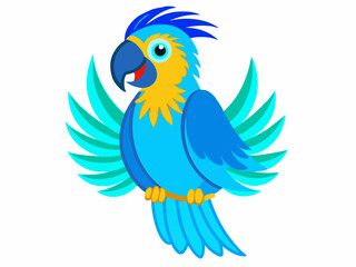 Obraz premium blue bird logo, vector illustration of a blue bird, blue bird with wings, blue and yellow macaw, blue and yellow macaw parrot