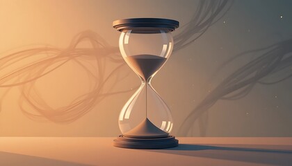 Hourglass with Flowing Sand Measuring Passing Time Concept Design