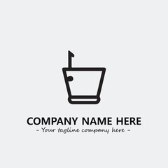 Cup illustration black and white for logo company vector image
