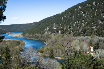 Fototapeta premium Cute scenery on the river Krka, Croatia.Summer travel concept