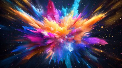 A vibrant explosion of colors creating an abstract artistic expression.
