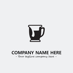 Cup illustration black and white for logo company vector image

