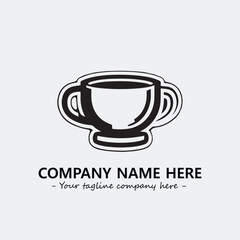 Cup illustration black and white for logo company vector image
