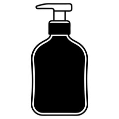Soap Dispenser Silhouette Icon Vector Graphic on White.
