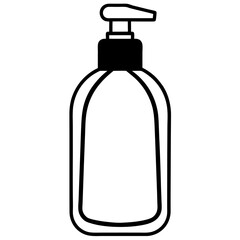 Minimalist Liquid Soap Bottle Vector Clean White Background.