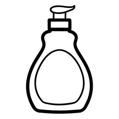 Liquid Soap Bottle Silhouette Vector Icon White Background
