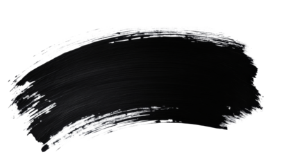Black acrylic paint stroke texture backdrop, brushstroke background, cut out transparent