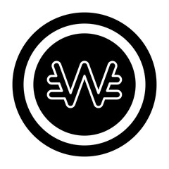 South Korean Won Solid Icon
