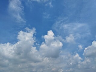 blue sky with clouds, natural texture background 