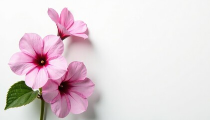 Obraz premium delicate petunia blooms on a crisp white background, bloom, botanical, plant