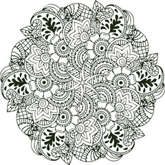 Beautiful flower art and mandala vector design