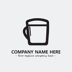 Cup illustration black and white for logo company vector image
