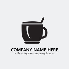 Cup illustration black and white for logo company vector image
