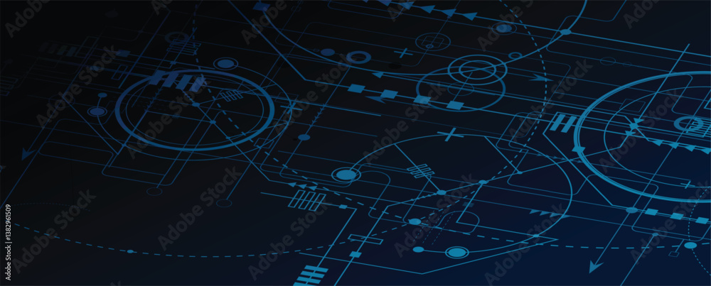 Poster Circuit abstract background for science and business presentation