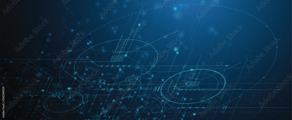 Poster Circuit abstract background for science and business presentation