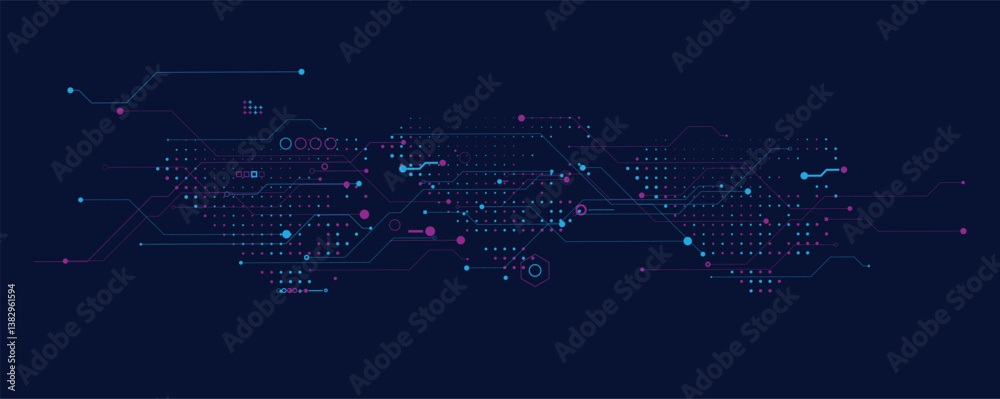 Poster Circuit abstract background for science and business presentation