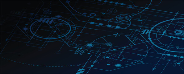Circuit abstract background for science and business presentation