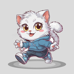 Cat with mouse vector