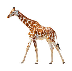 Obraz premium Giraffe walking in nature wildlife scene isolated on transparent background, png