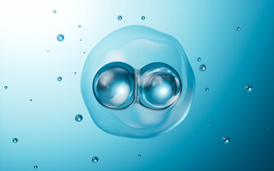 Cells division, Cell divides into two cells, biology and medicine concept, 3d rendering.
