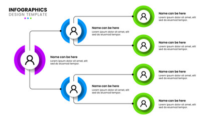 Infographic template. Business hierarchy with 3 levels