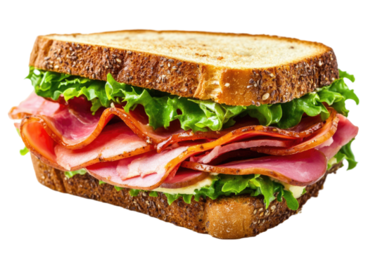 Ham Sandwich Delight on transparent background