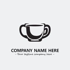 Cup illustration black and white for logo company vector image
