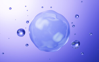 Biological cell background, skincare and biomedical concept, 3d rendering.