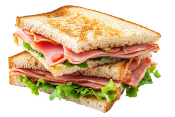 Delicious Ham Sandwich on transparent background