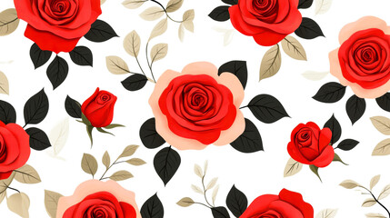 Red roses with black leaves on a dark background, cut out transparent