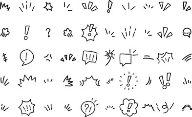 Set of cute pen line doodle element vector. Hand drawn doodle style collection of heart, arrows, scribble, flower, star, butterfly, bee, words. Design for print, cartoon, card, decoration, sticker.