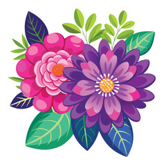 Pink floral vector illustration of a daisy flower design