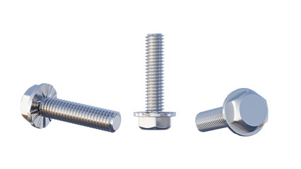 hex head flange bolt 3D rendering